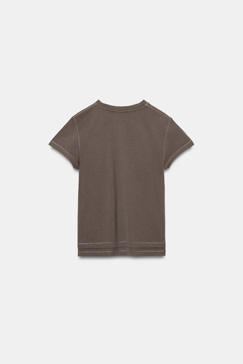 DOUBLE EFFECT SHORT SLEEVE T-SHIRT