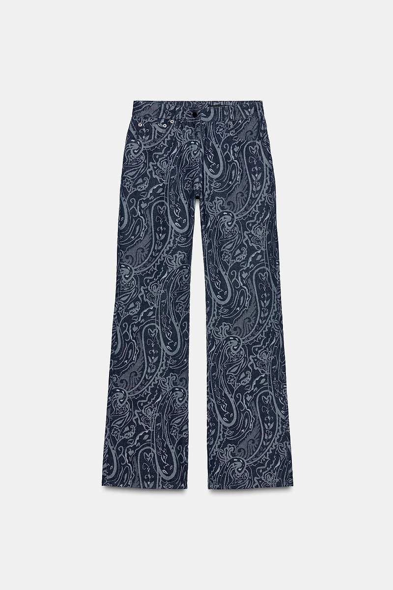 JACQUARD DENIM PANTS ZW COLLECTION