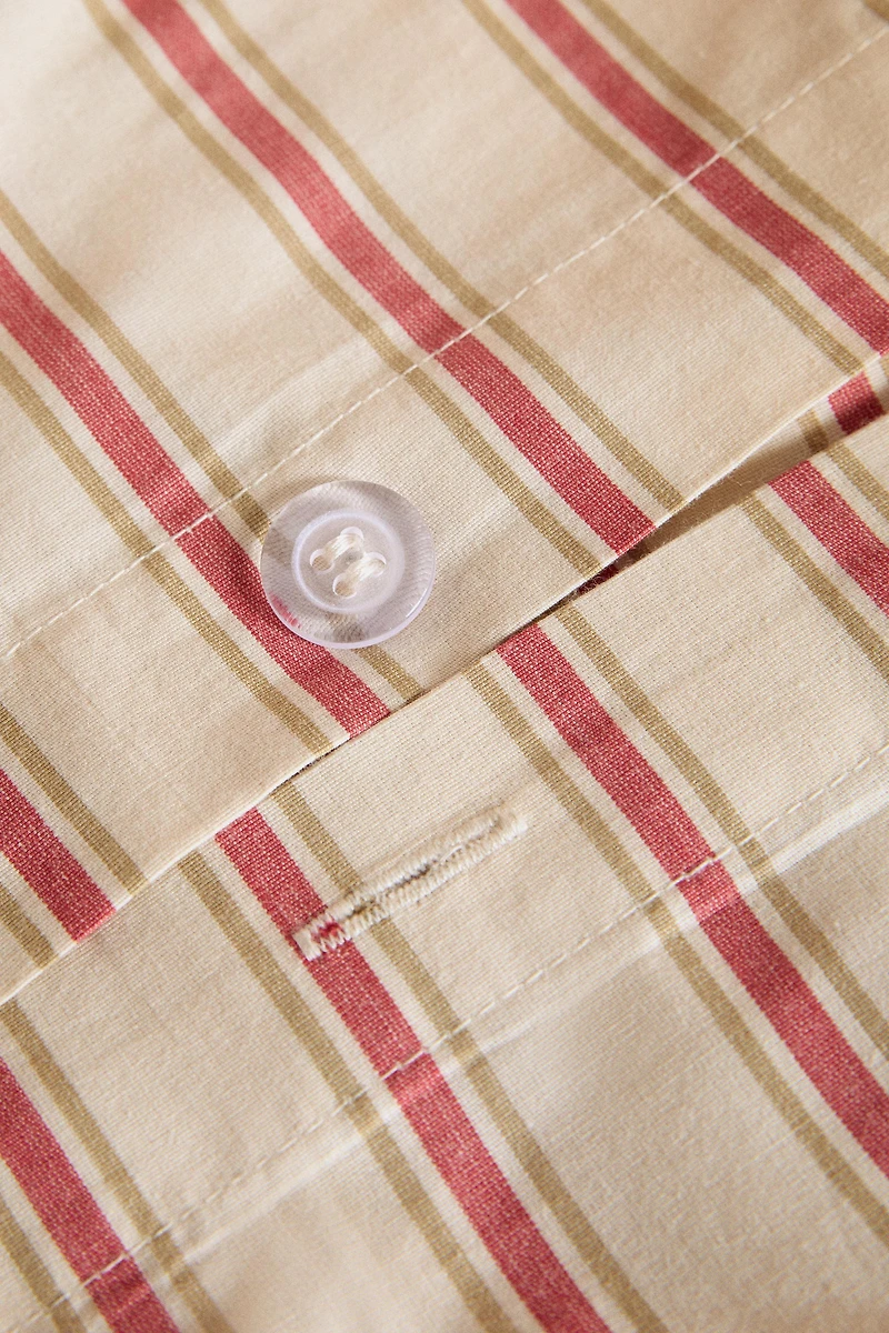STRIPED PERCALE DUVET COVER (300 THREAD COUNT)