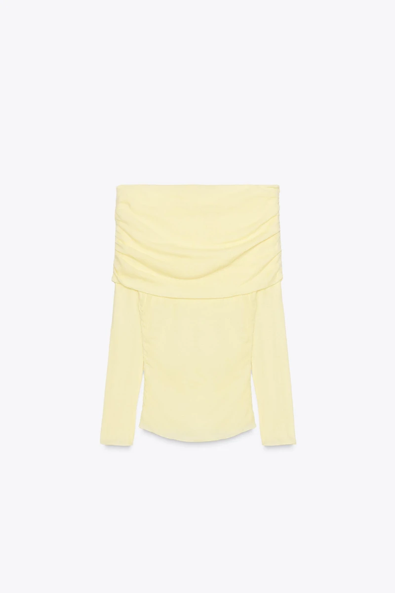 STRAPLESS RUCHED TOP