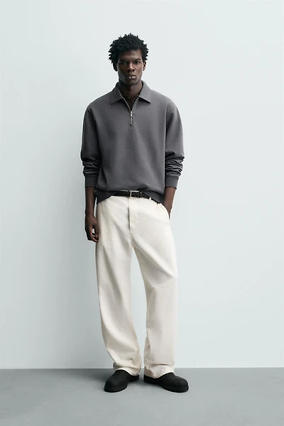 INTERLOCK ZIP POLO SWEATSHIRT