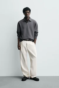 INTERLOCK ZIP POLO SWEATSHIRT