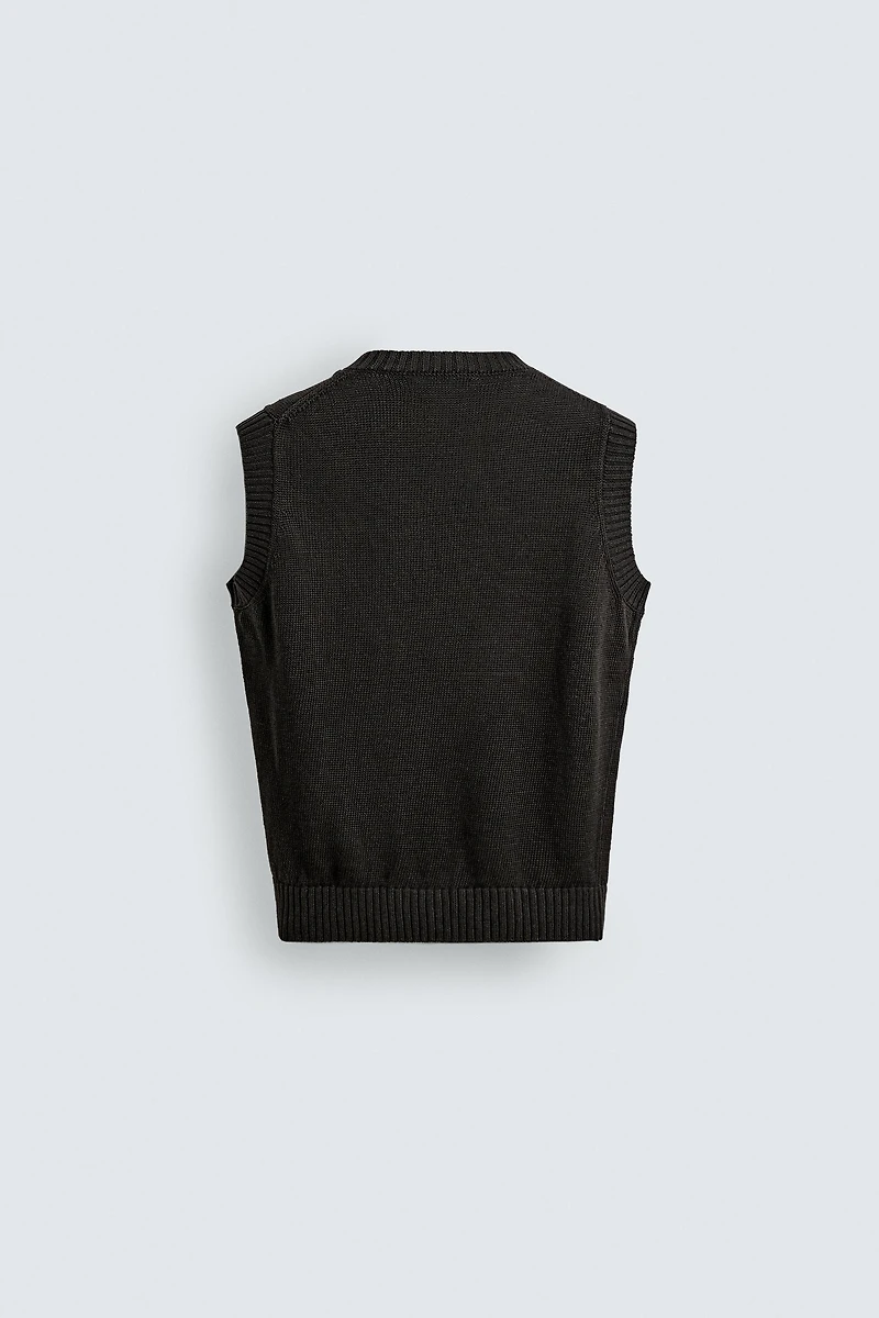 AARON LEVINE X ZARA 100% LINEN KNIT VEST