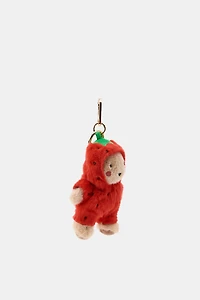 STRAWBERRY TEDDY BEAR CHARM KEYCHAIN