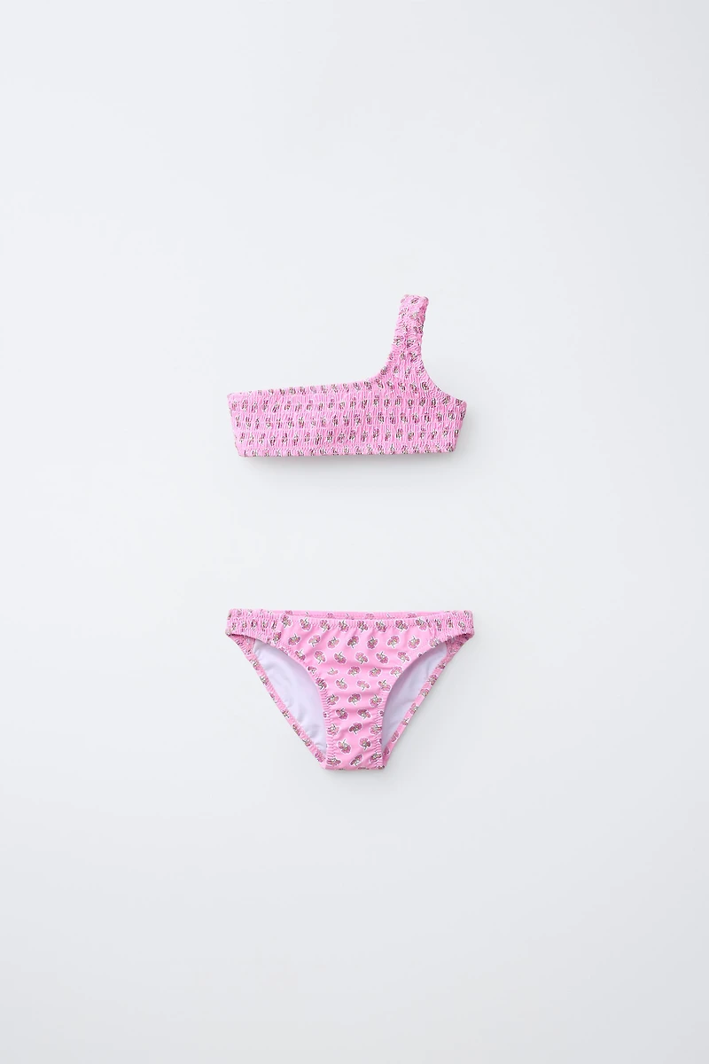 6-14 YRS SMOCKED FLORAL BIKINI