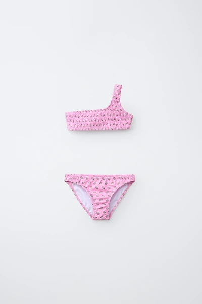 6-14 YRS SMOCKED FLORAL BIKINI