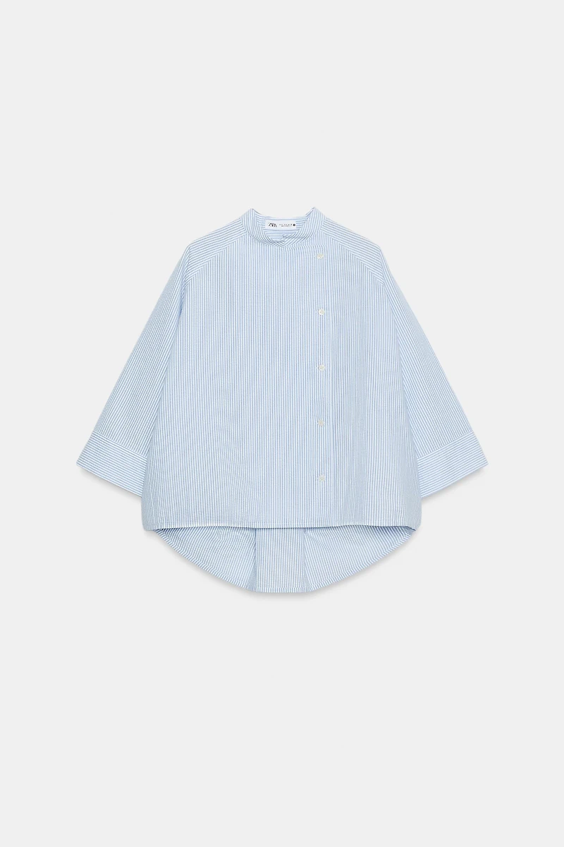 ZW COLLECTION ASYMMETRIC STRIPED SHIRT