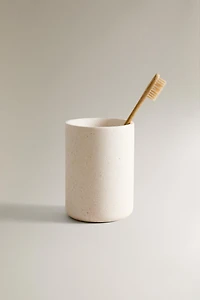 VERRE BROSSE À DENTS MARBRE BLANC