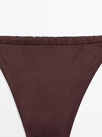 Silk thong with lace detail