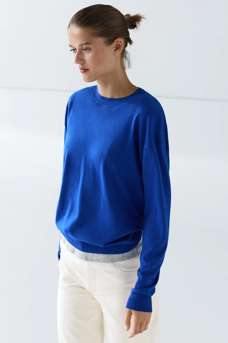 Pull en maille fine à col rond