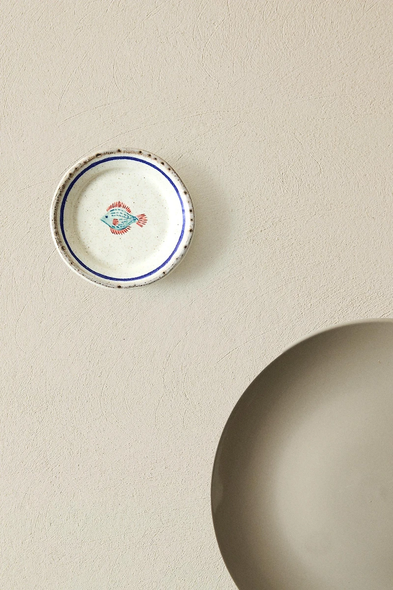 STONEWARE FISH SIDE PLATE