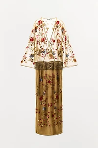 METALLIC THREAD BEADED DRESS