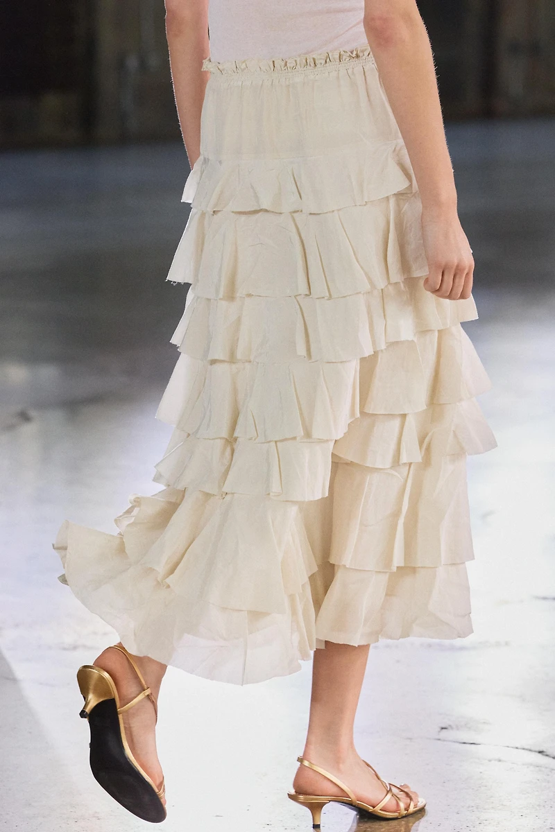 ZW COLLECTION RUFFLED MIDI SKIRT