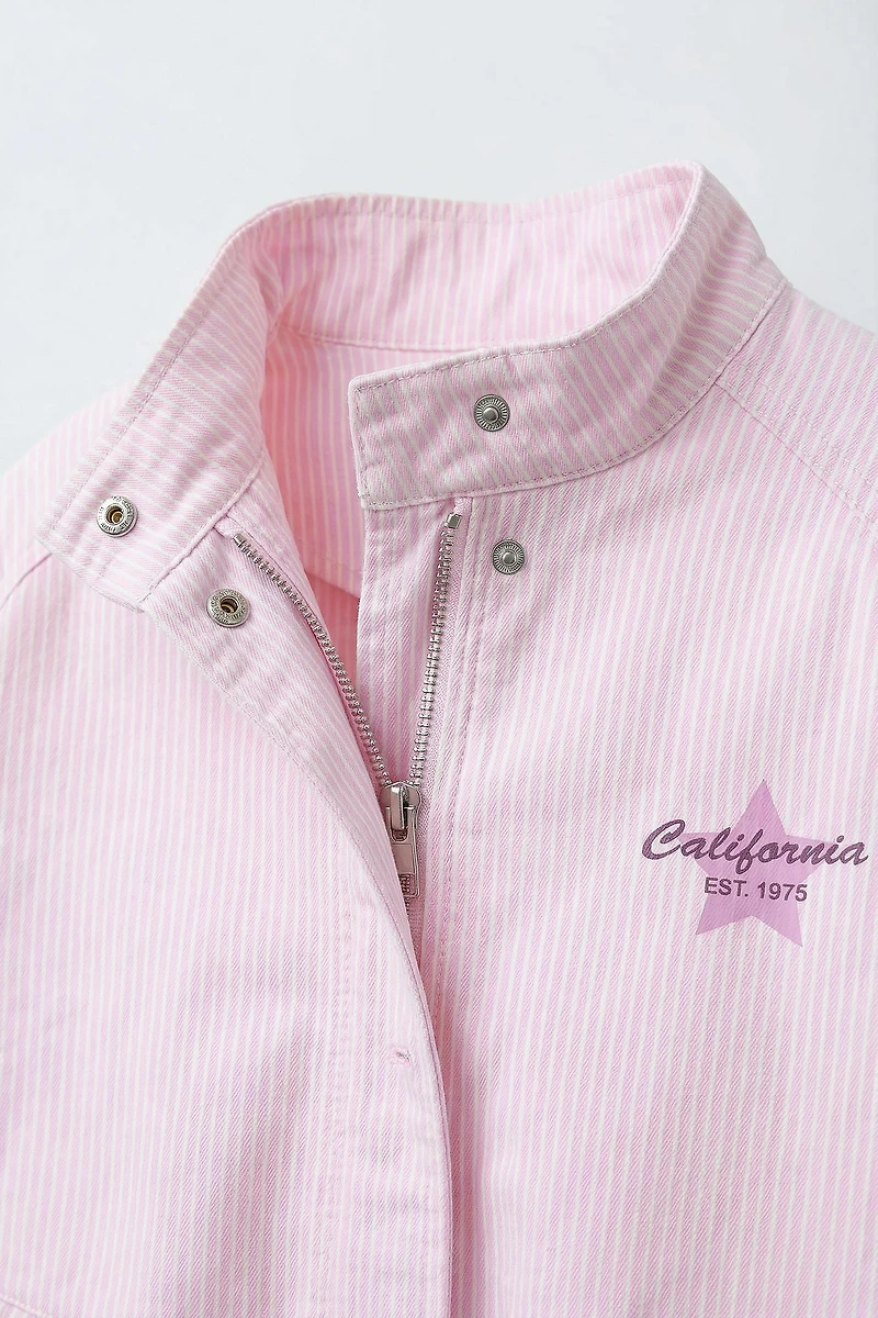 BLOUSON EN SERGÉ À RAYURES
