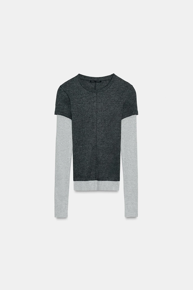 T-SHIRT DOUBLE À MANCHES LONGUES