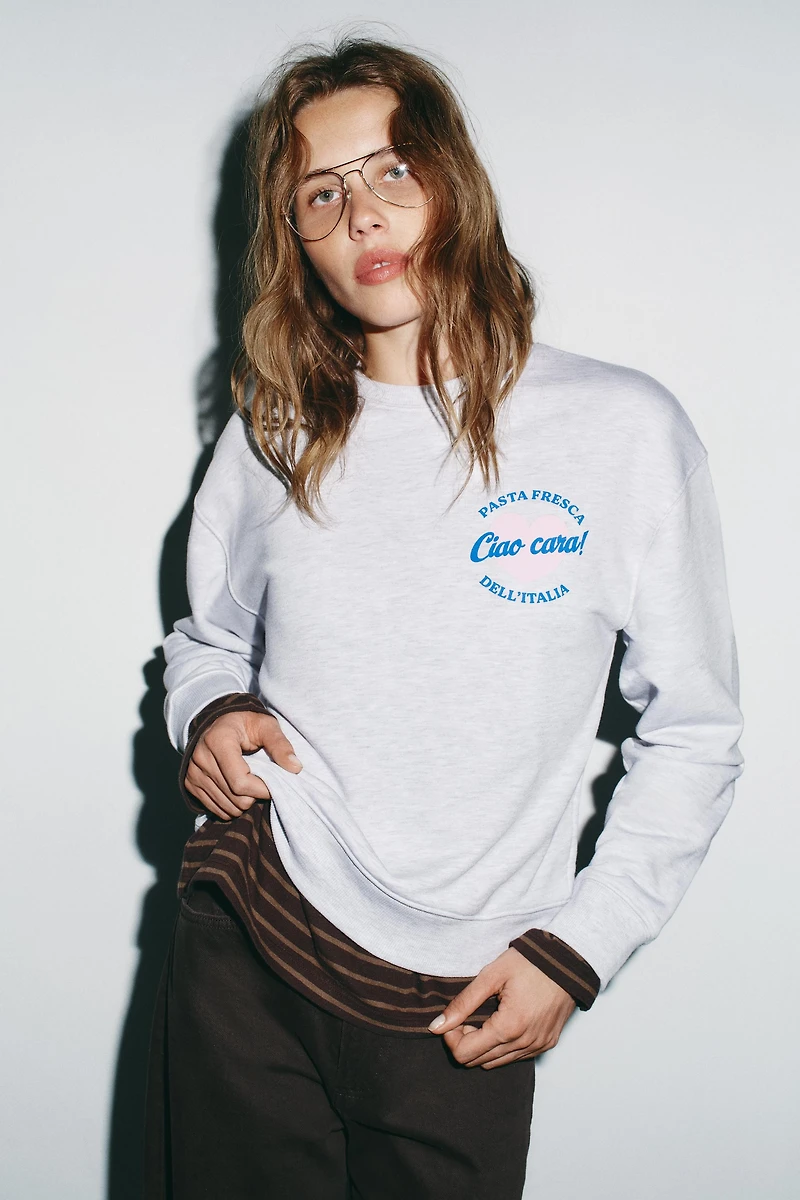 TEXT PRINT SWEATSHIRT