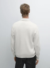 Knit 100% cotton quarter-zip sweater