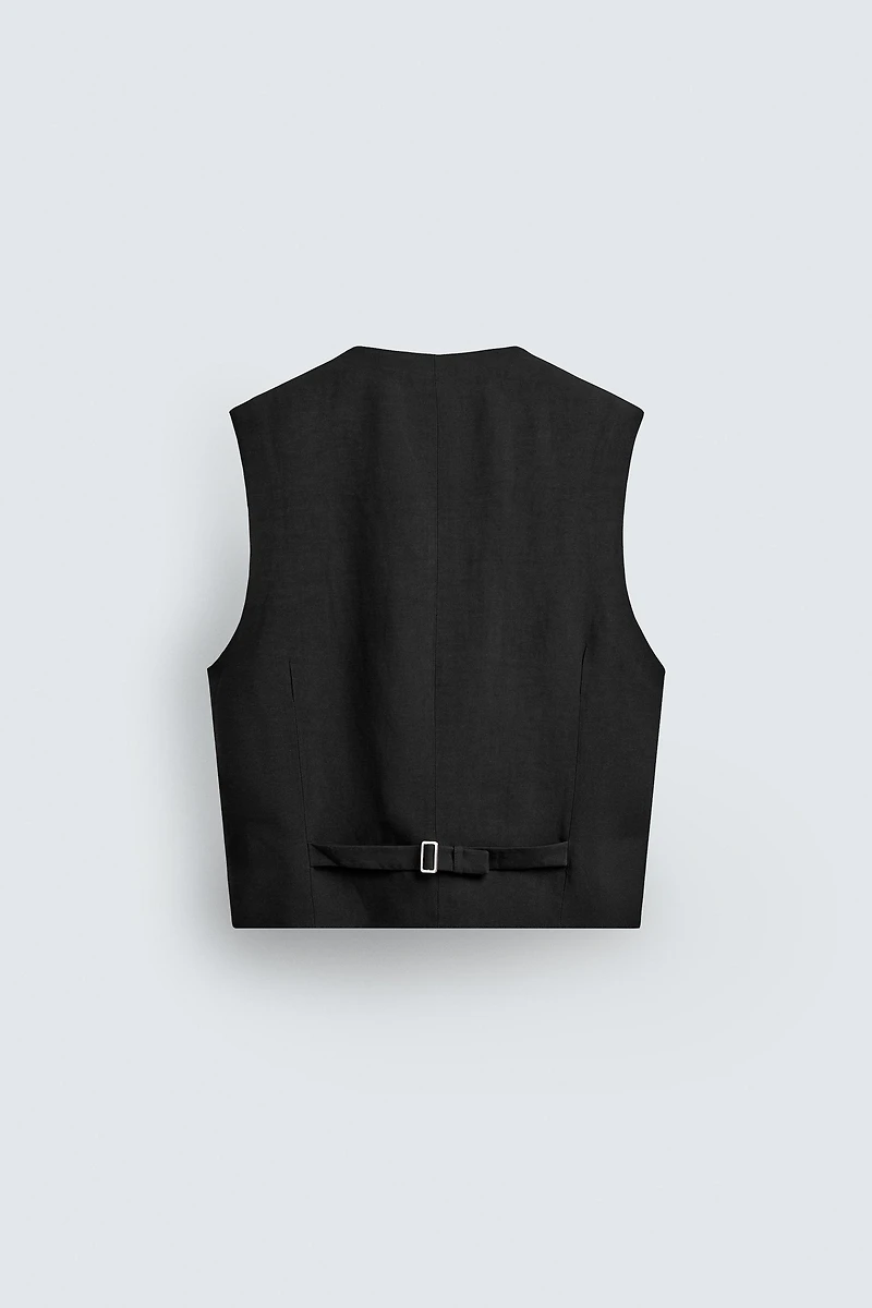 GILET DE COSTUME EN VISCOSE ET LIN