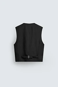 GILET DE COSTUME EN VISCOSE ET LIN