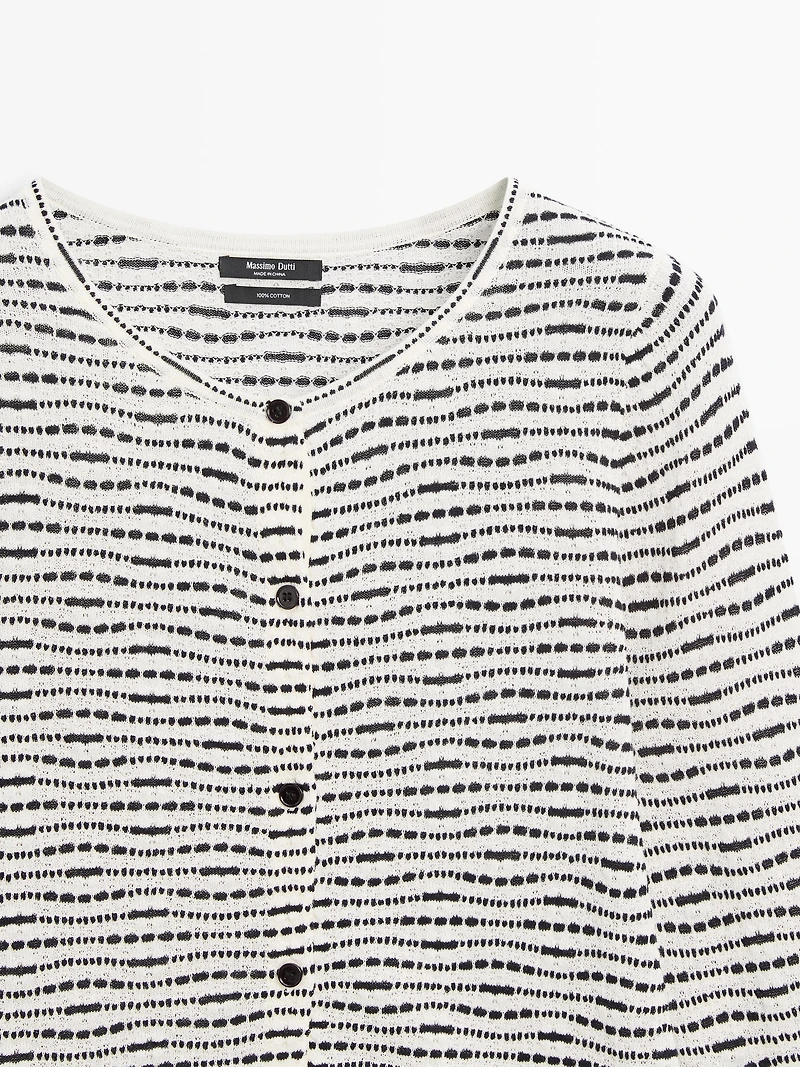 100% cotton knit cardigan