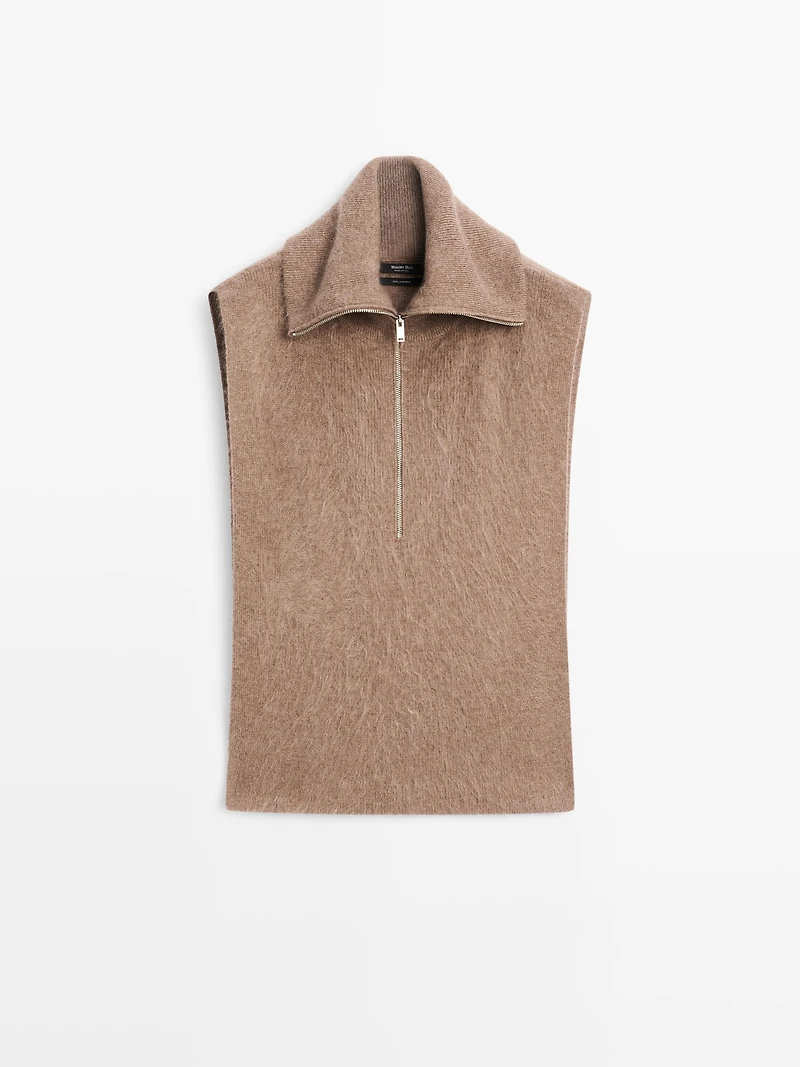 Plastron long fermeture Éclair 100 % cachemire