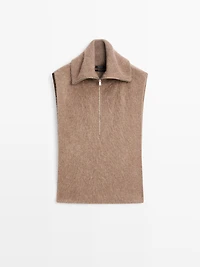 Plastron long fermeture Éclair 100 % cachemire