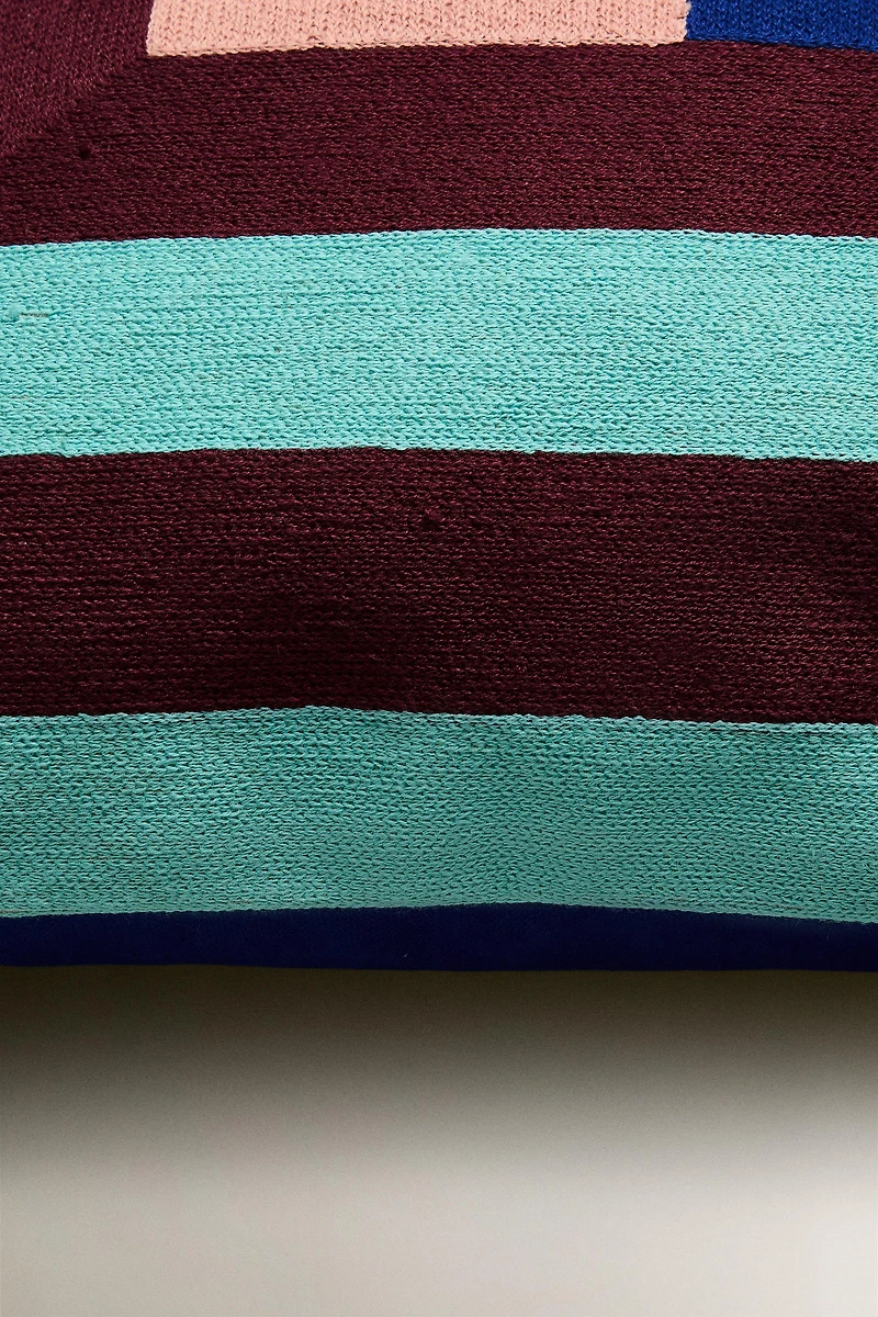 SQUARE COTTON THROW PILLOW COVER X COLLAGERIE