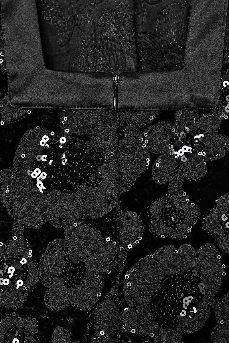 COMBINATION SEQUIN MINI DRESS