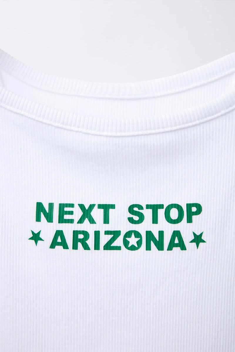 RIBBED TEXT TOP