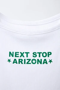 RIBBED TEXT TOP