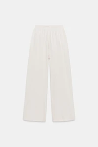 WASHED EFFECT WIDE LEG PANTS
