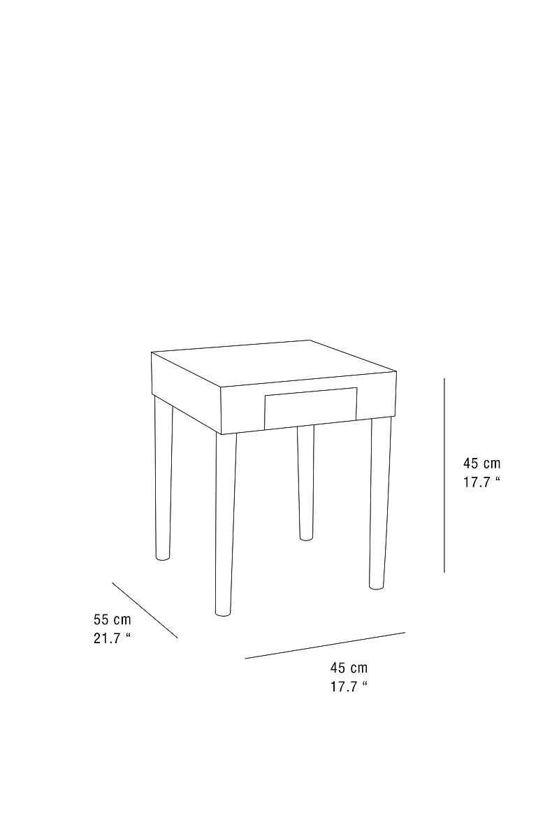 TEAK SIDE TABLE WITH MARBLE CHESS TOP