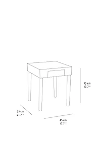 TEAK SIDE TABLE WITH MARBLE CHESS TOP