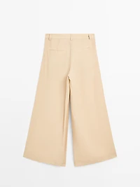 Darted palazzo trousers