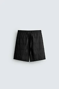 GEOMETRIC JACQUARD REGULAR FIT SHORTS