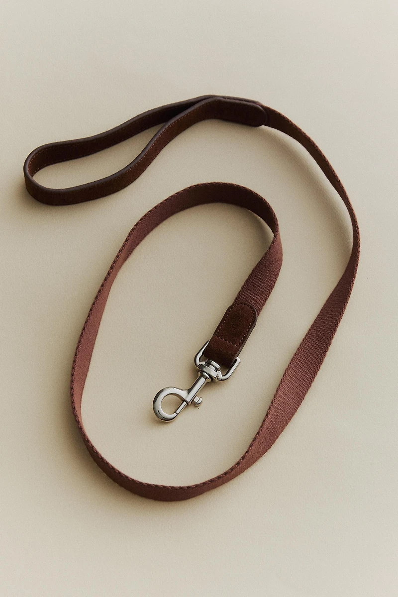 LEATHER PET LEAD WITH CLIP