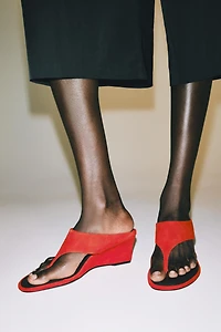 SANDALES COMPENSÉES EN CUIR