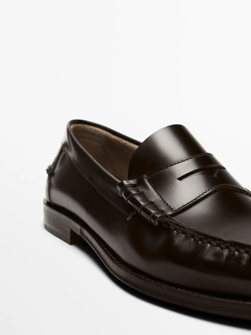 Mocassins cuir patte décorative