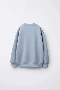FLOCKED TEXT SWEATSHIRT