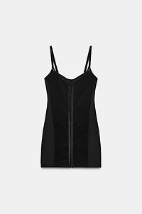 MIXED FABRIC CORSET DRESS