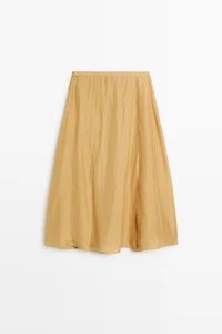 Total look 100% silk flowing midi skirt