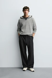 100% WOOL HOODED SWEATER