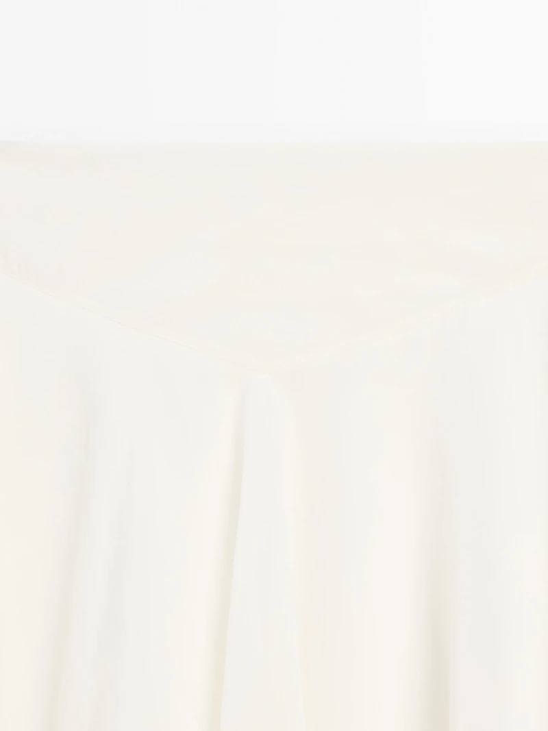 Midi skirt with yoke and flounce