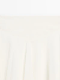 Midi skirt with yoke and flounce