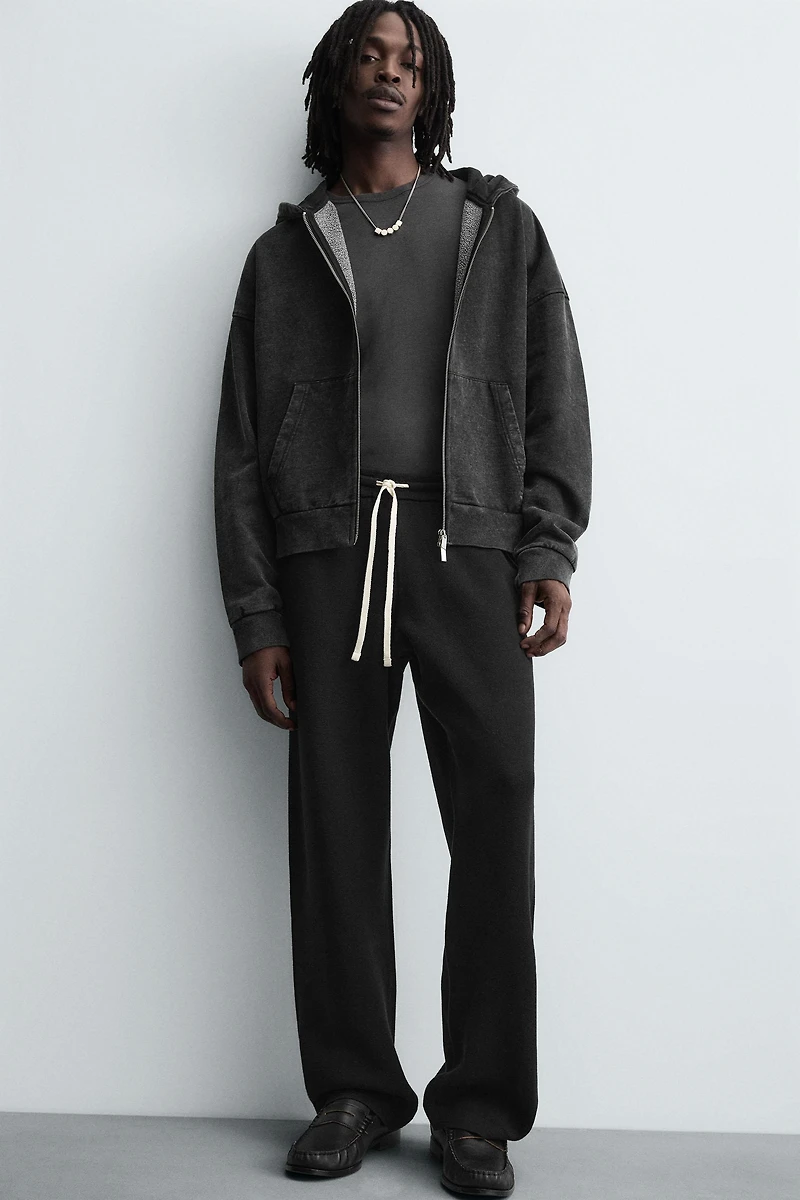 TEXTURED KNIT PANTS