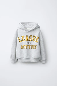HOODIE SWEATSHIRT WITH TEXT