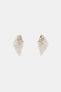 JEWELED LEAF EARRINGS