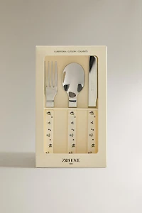 KIDS' FLORAL FLATWARE SET