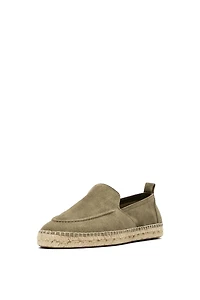 Leather espadrilles with moc toe