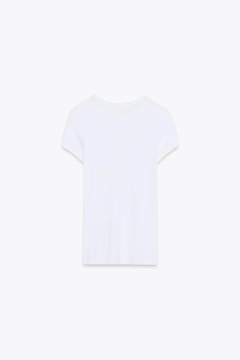 T-SHIRT EN VISCOSE À MANCHES COURTES